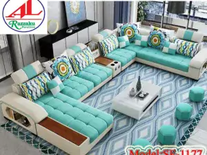 Comfortable 6″ Foam Velvet Fabrics Sofa Set