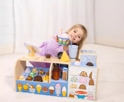 Melissa & Doug Wooden Cool Scoops Ice Creamery Play Food Toy