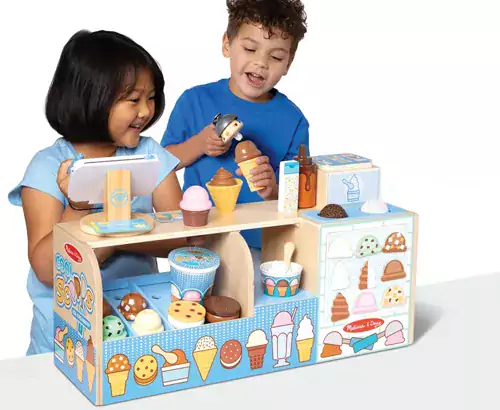 Melissa & Doug Wooden Cool Scoops Ice Creamery Play Food Toy
