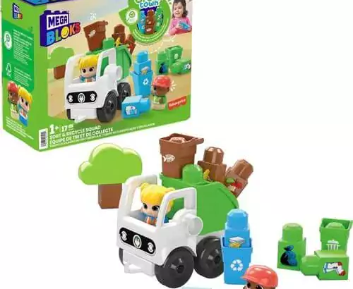 MEGA BLOKS Fisher Price Toddler Building Blocks, Green Town