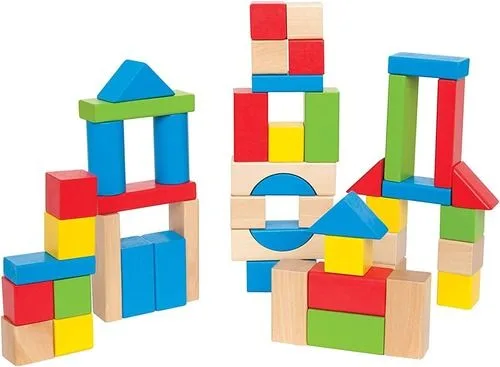 Maple Wood Kids Building Blocks by Hape | Stacking Wooden Bl