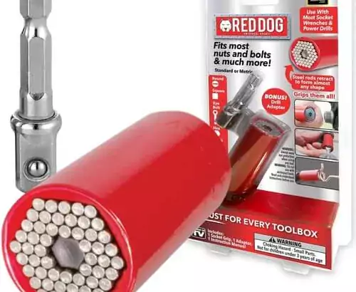 Red Dog Socket w/Bonus Drill Adapter AS-SEEN-ON-TV, Fits Mos